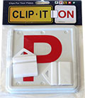 Two clips and two red P plates in hang cell pack